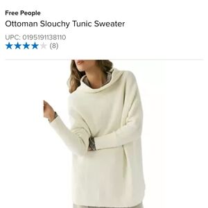 Free People Ottoman Slouchy tunic sweater cream urban outfitters